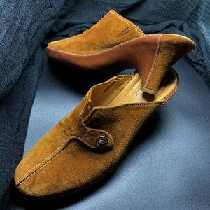 COLE HAAN - TAN SUEDE MULES